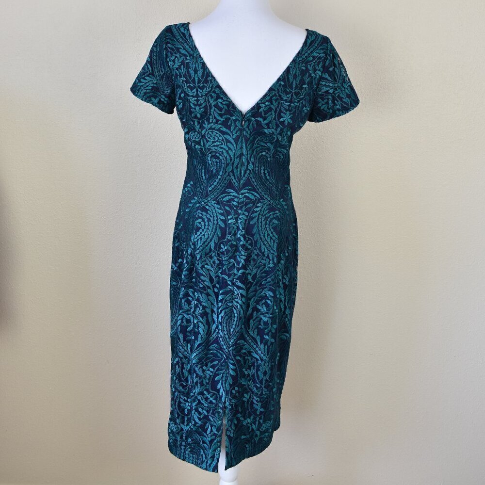 JS Collections Embroidered Cocktail Midi Dress 6 - Picture 7 of 9